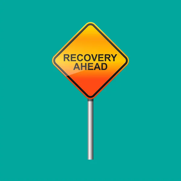 Recovery Ahead Sign Isolated Background Vector Illustration — Stock vektor