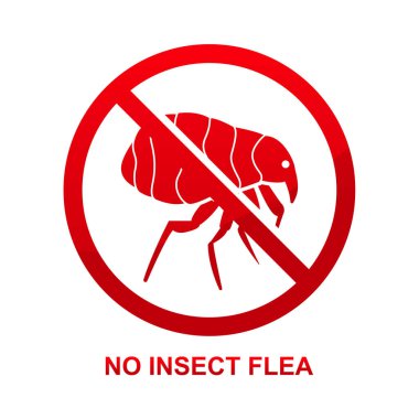 No insect flea sign isolated on white background vector illustration.