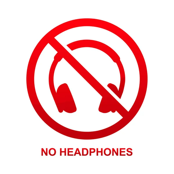 Headphones Sign Isolated White Background Vector Illustration — Stock Vector