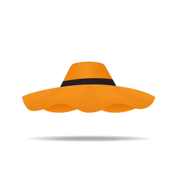 Sombrero Playa Icono Aislado Sobre Fondo Blanco Vector Ilustración — Vector de stock