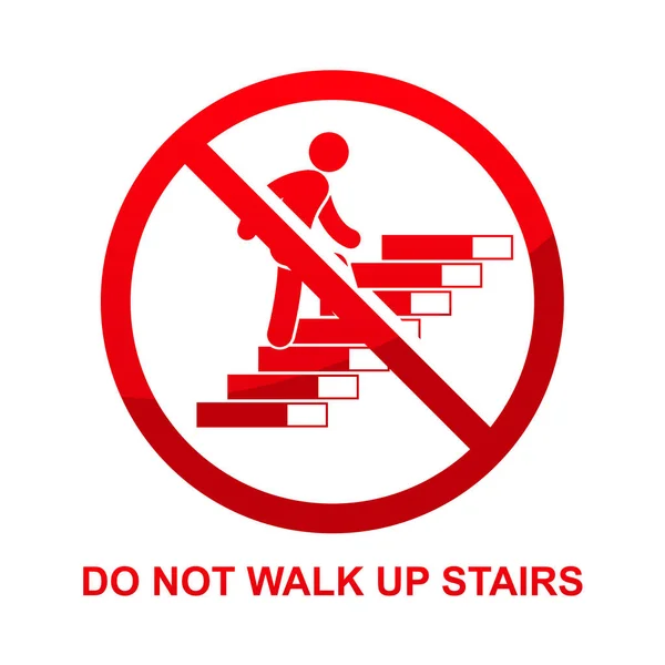 Walk Stairs Sign Isolated White Background Vector Illustration — Stock Vector