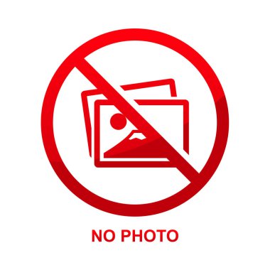 Beyaz arkaplan vektör illüstrasyonunda hiçbir fotoğraf işareti izole edilmedi