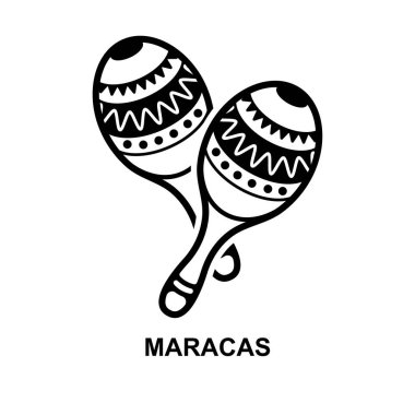 Maracas simgesi arka plan vektör illüstrasyonunda izole edildi. Yapay zeka olmayan oluşturma.
