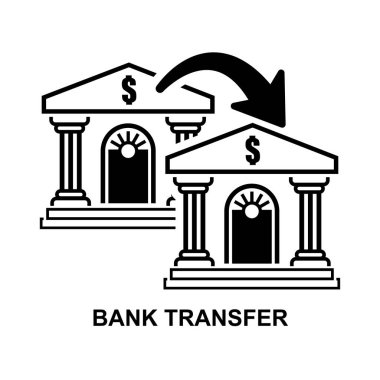 Banka transfer simgesi arkaplan vektör illüstrasyonunda izole edildi.