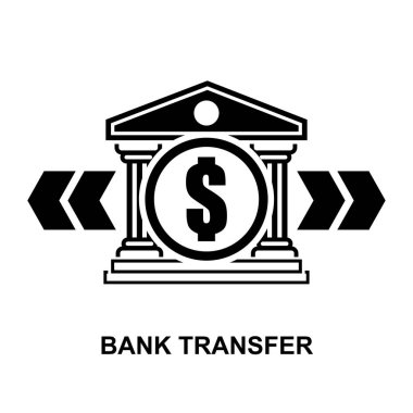 Banka transfer simgesi arkaplan vektör illüstrasyonunda izole edildi.