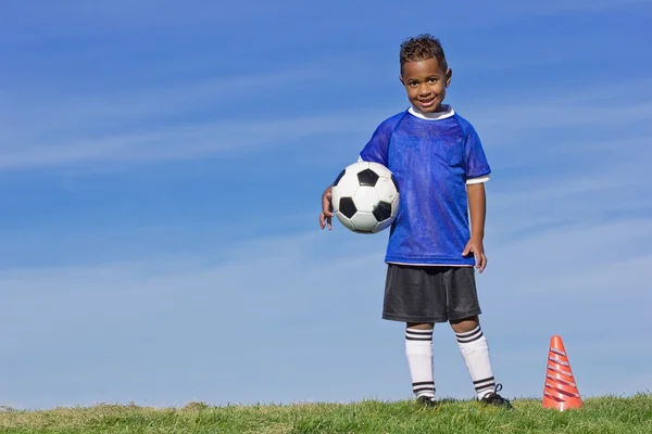 Soccer Player holding a ball — Stock Photo, Image