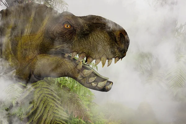 Tyrannosaurus Rex in the Jungle — Stock Photo, Image