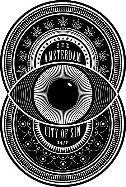 Amsterdam a Cidade do Pecado sinal — Vetor de Stock