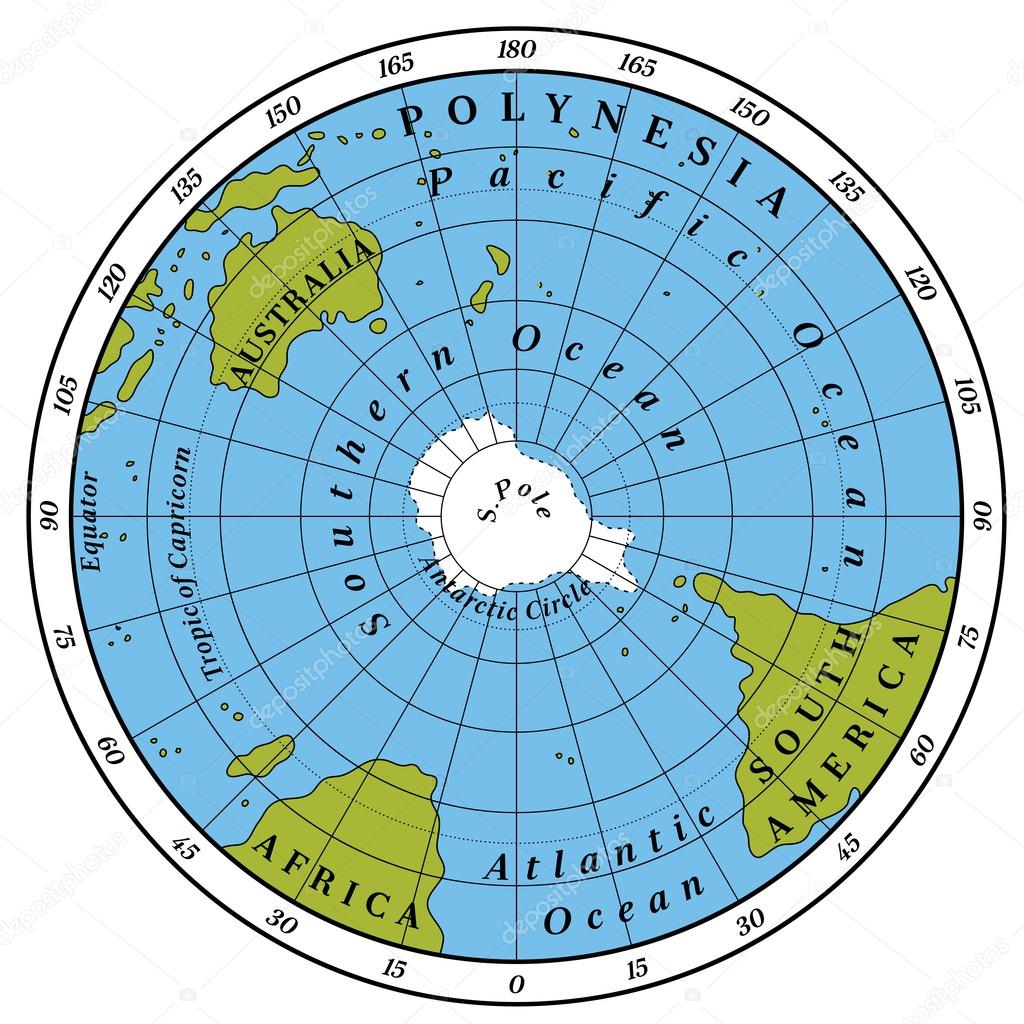 Southern Hemisphere detailed illustration