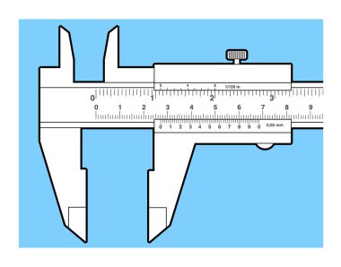 Beyaz izole vernier Kaliper aracı