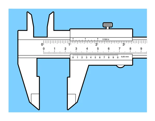 Vernier caliper työkalu eristetty valkoinen — vektorikuva