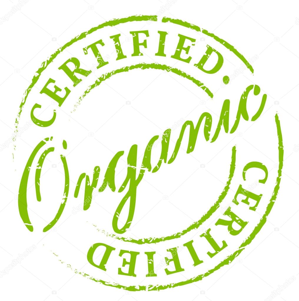 Green organic certified stamp