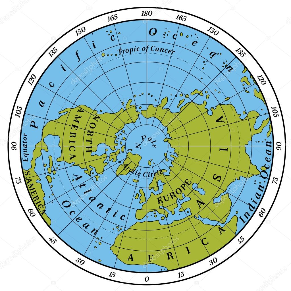Northern Hemisphere detailed illustration