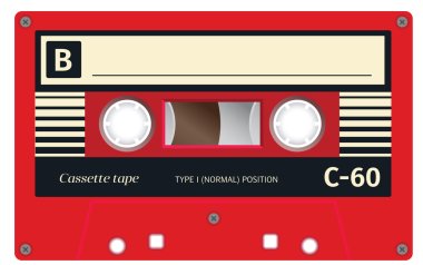 Vintage cassette tape clipart