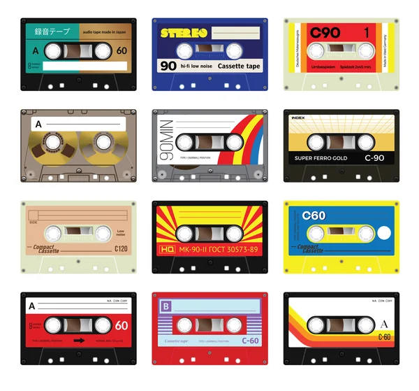 Vintage kazetta tapes vol 3 — Stock Vector