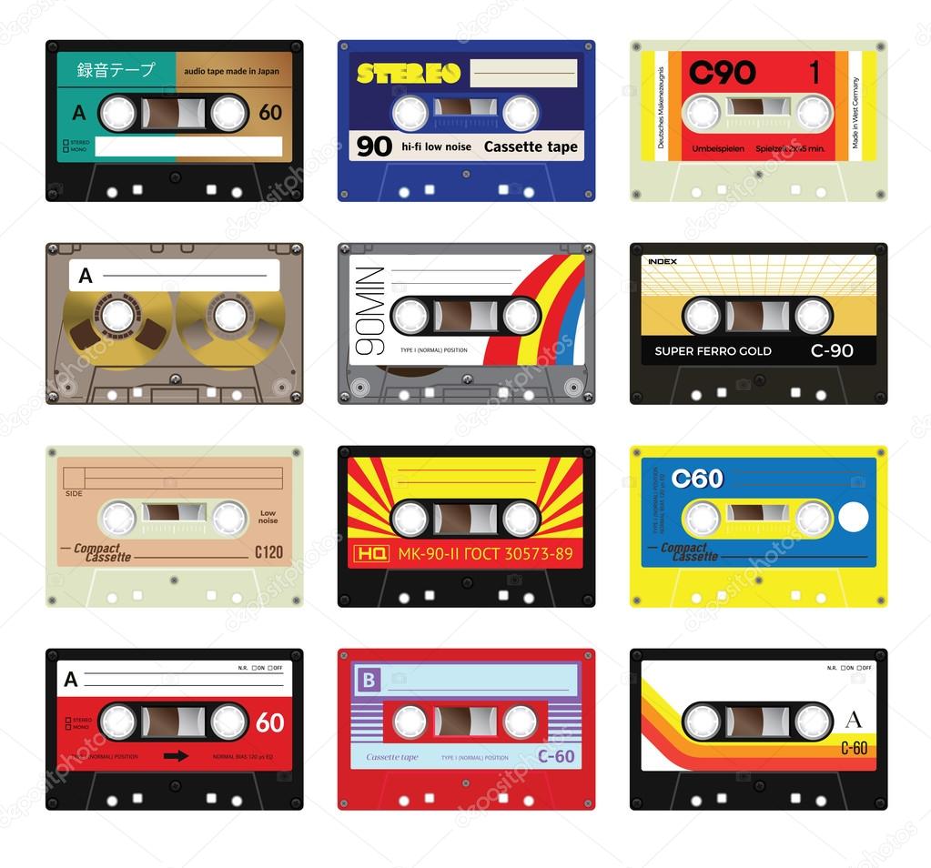 Download Retro plastic audio cassette, music cassette, cassette tape