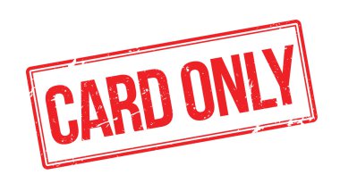 Sadece beyaz üzerine kırmızı lastik damgası kartı