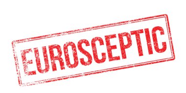 Beyaz eurosceptic kırmızı lastik damgası