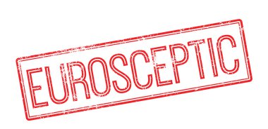 Beyaz eurosceptic kırmızı lastik damgası