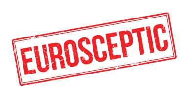 Beyaz eurosceptic kırmızı lastik damgası