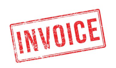 Beyaz üzerine kırmızı lastik damgası fatura