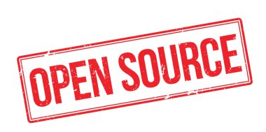 Open Source red rubber stamp on white clipart