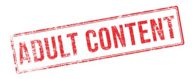 Yetişkin içerik kırmızı lastik damgası beyaz