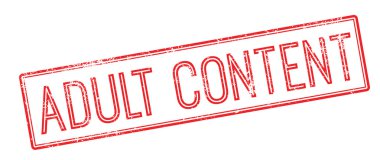 Yetişkin içerik kırmızı lastik damgası beyaz