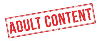 Yetişkin içerik kırmızı lastik damgası beyaz