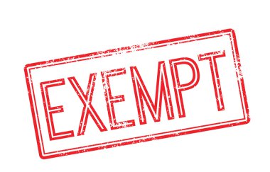 Exempt red rubber stamp on white clipart