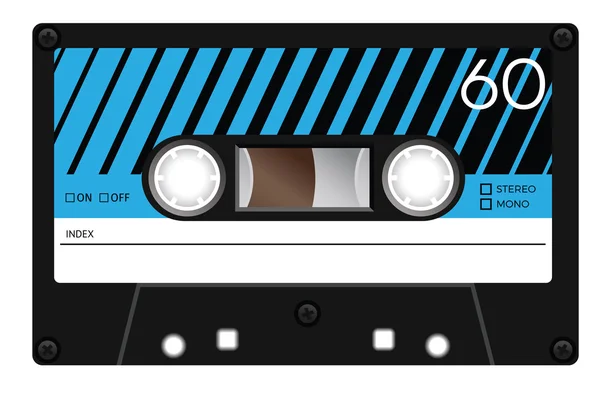 Vintage Plastic Tape Cassette. Audio Cassette Tape With Text - Old School.  Retro Technological, Realistic Design. Illustration Isolated On White  Background. Royalty Free SVG, Cliparts, Vectors, and Stock Illustration.  Image 58037719.