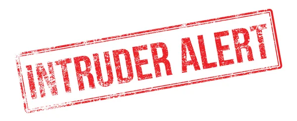 Intruder Alert red rubber stamp on white — Stock Vector