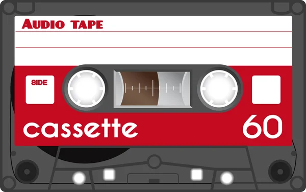 Retro cassete de áudio de plástico — Vetor de Stock