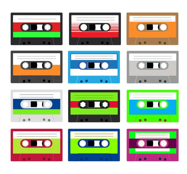 Colección de cinta de cassette Vintage — Archivo Imágenes Vectoriales