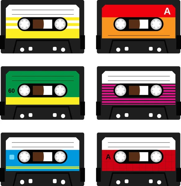 Cassette tape icon flat style — Stock Vector