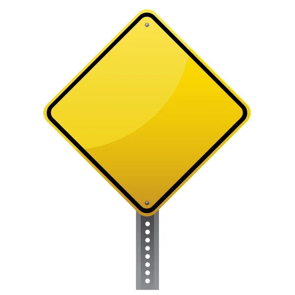 空白の光沢のある道路標識 — ストックベクタ