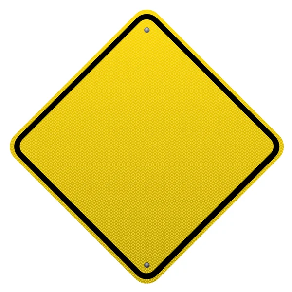 Placa de estrada amarela em branco detalhada —  Vetores de Stock
