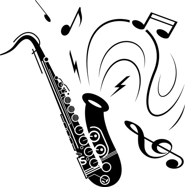 Ilustración de música saxofónica — Archivo Imágenes Vectoriales