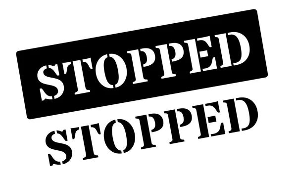 Stopped black rubber stamp on white — Stock Vector