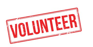 Beyaz üzerine kırmızı lastik damgası gönüllü