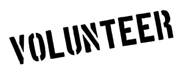 Beyaz üzerine siyah lastik damgası gönüllü