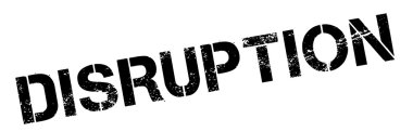 Disruption black rubber stamp on white clipart