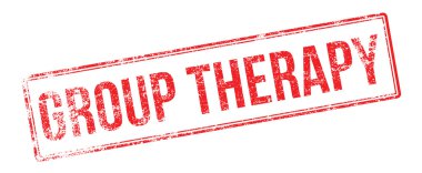 Beyaz grup terapisi kırmızı lastik damgası