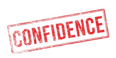Confidence red rubber stamp on white clipart