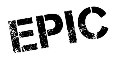 Beyaz epik siyah lastik damgası