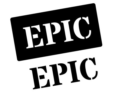 Beyaz epik siyah lastik damgası