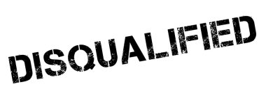 Beyaz üzerine siyah lastik damgası diskalifiye