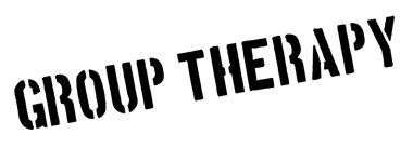 Beyaz grup terapisi siyah lastik damgası