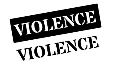 Şiddet siyah lastik damgası beyaz