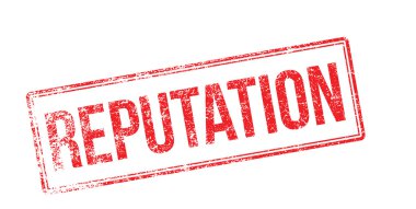 Kırmızı itibar damga beyaz